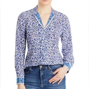 KOBI HALPERIN Luna Floral Silk Long Sleeve Blouse